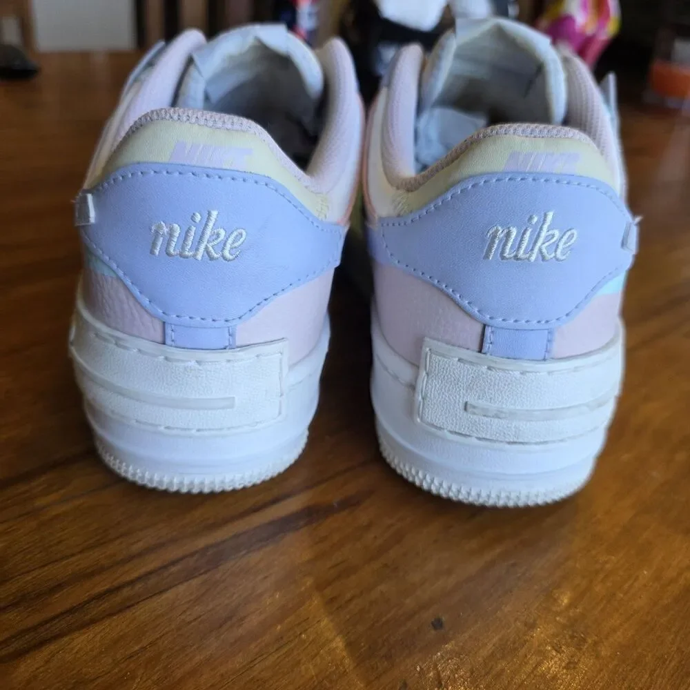 Nike Women's Air Force 1 Shadow sneakers 2020 Size 8.5 pastel summit CI0919-106 - Picture 3 of 8
